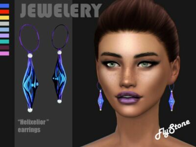 “Helixelior” Earrings By Flystone Sims 4 CC