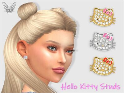 Hello Kitty Stud Earrings By Giulietta Sims 4 CC