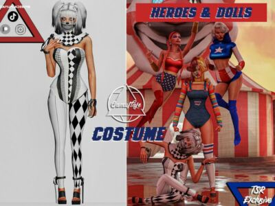 Heroes And Dolls Collection – Costume II By Camuflaje Sims 4 CC