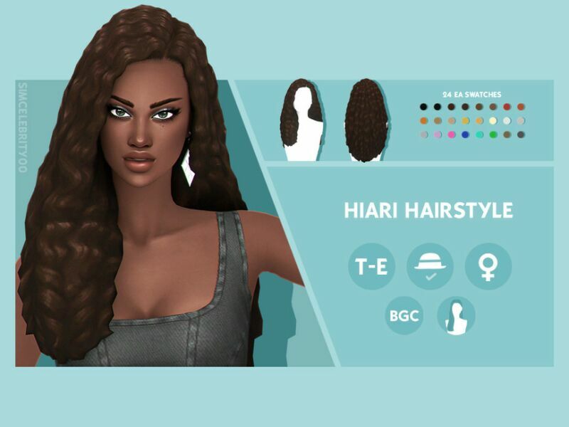 Hiari Hairstyle By Simcelebrity00 Sims 4 CC