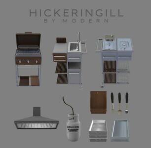 Hickeringil Grill SET By Modern Sims 4 CC