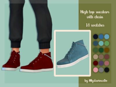 High TOP Sneakers With Chain By Mysteriousoo Sims 4 CC