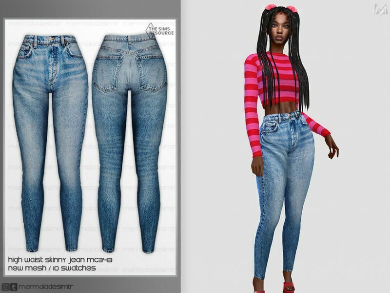 High Waist Skinny Jean MC343 By Mermaladesimtr Sims 4 CC