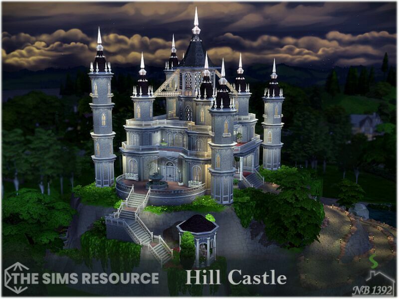 sims 4 cc hill castle by nobody1392 2