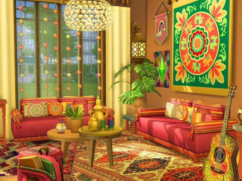 Hippie Living Room – CC Needed By Flubs79 Sims 4 CC