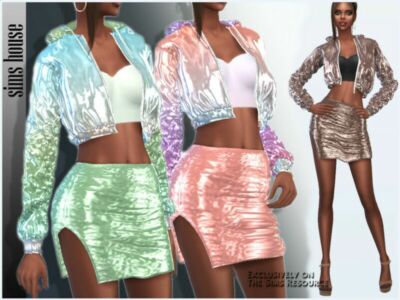 Holographic Laser Skirt Sims 4 CC