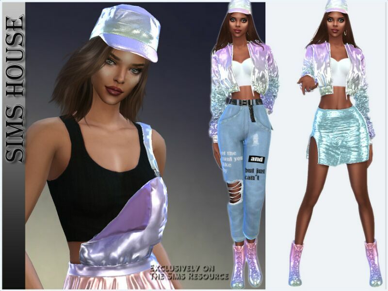 sims 4 cc holographic womens cap 3