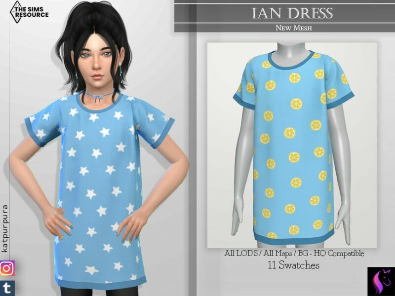 IAN Dress By Katpurpura Sims 4 CC