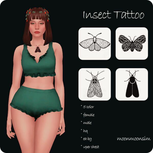 Insect Tattoo By Moonmoonsim Sims 4 CC