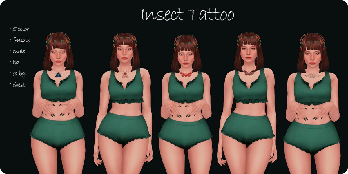 sims 4 cc insect tattoo by moonmoonsim 2