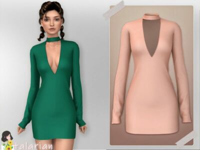 Isabel Dress With Deep V-Neck / Everyday Sims 4 CC