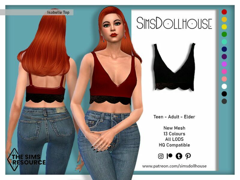 Isabelle TOP By Simsdollhouse Sims 4 CC