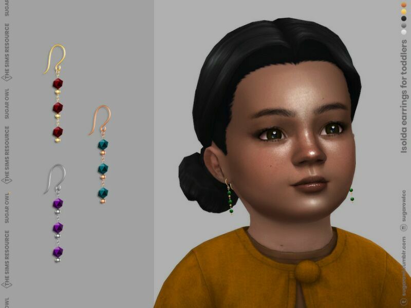 Isolda Earrings For Toddlers Sims 4 CC