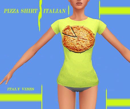 Italian Pizza Shirt By Rubicitaaya Sims 4 CC