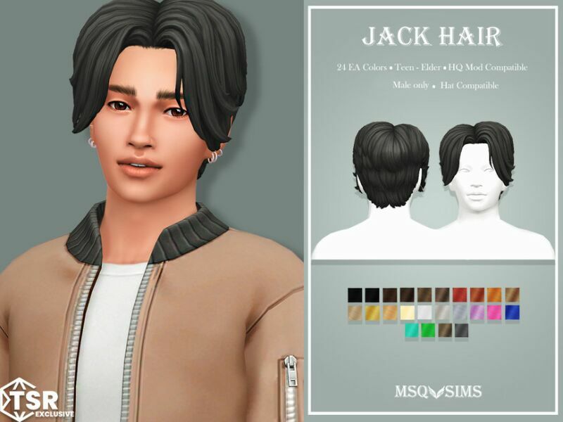 Jack Hair By Msqsims Sims 4 CC