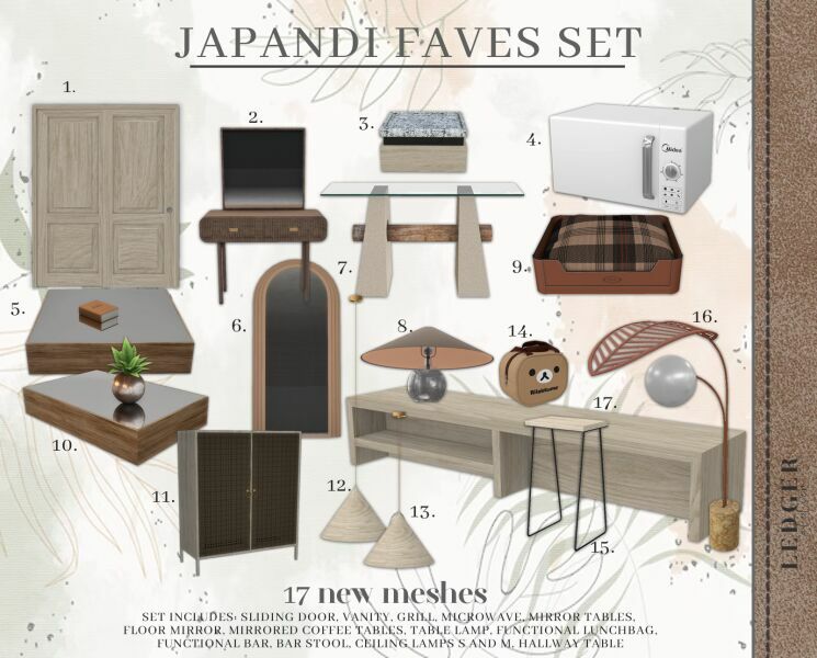 Japandi Faves SET Sims 4 CC