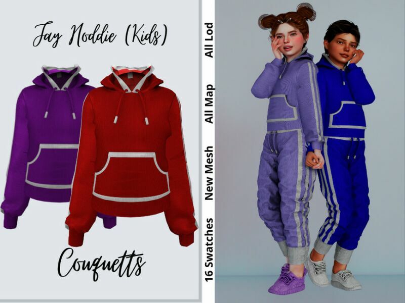 JAY Hoddie (Kids) By Couquett Sims 4 CC