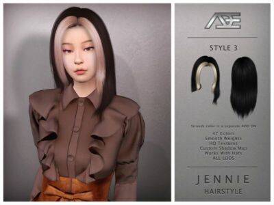 Jennie Style 3 (Hairstyle) Sims 4 CC