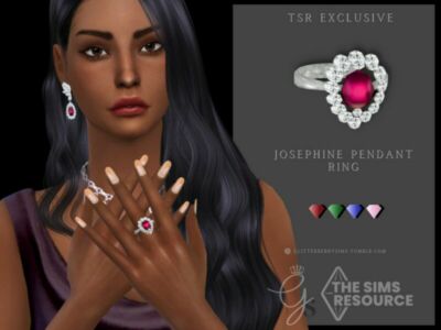 Josephine Pendant Ring By Glitterberryfly Sims 4 CC