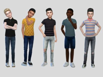 Joshua Casual Polo Boys By Mclaynesims Sims 4 CC