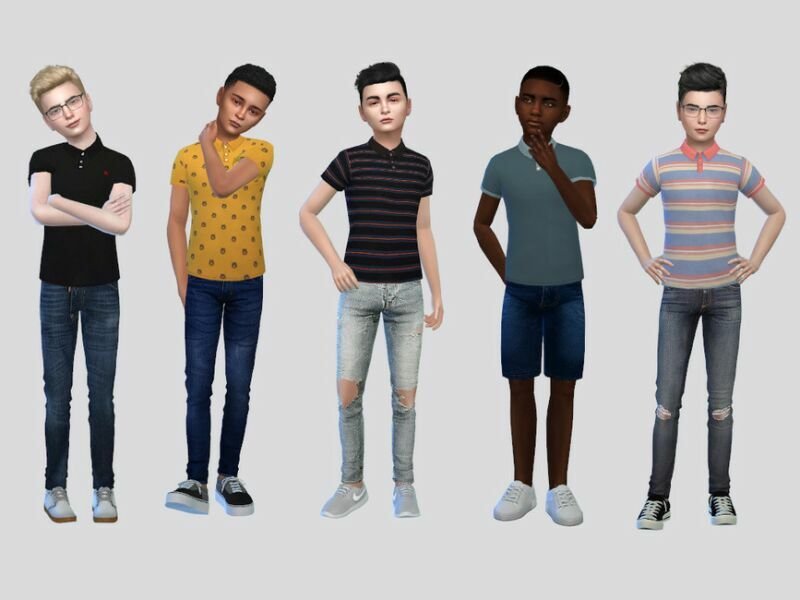 Joshua Casual Polo Boys By Mclaynesims Sims 4 CC