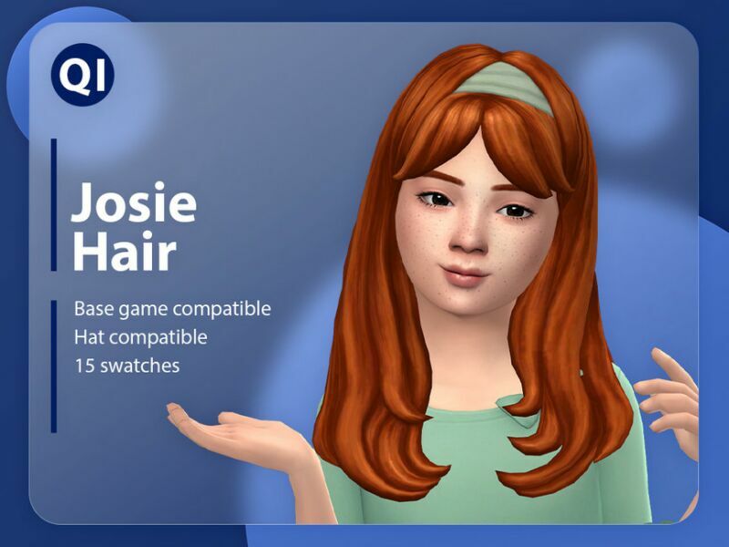 Josie Hair By Qicc Sims 4 CC