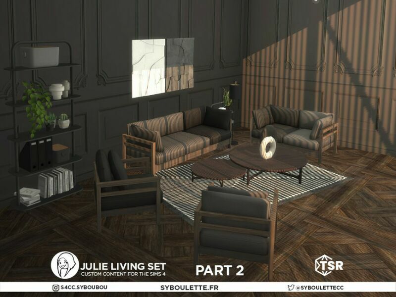 Julie Livingroom SET – Part 2 By Syboubou Sims 4 CC