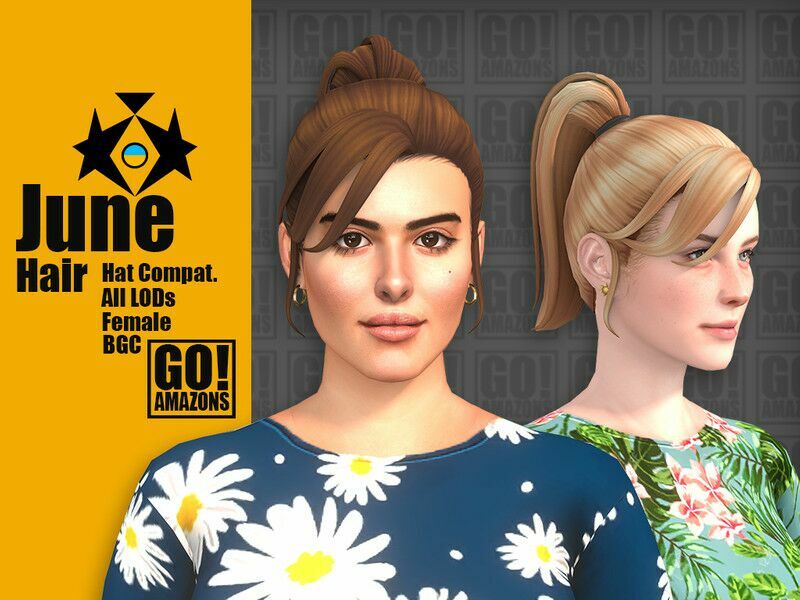 June Hair By Goamazons Sims 4 CC