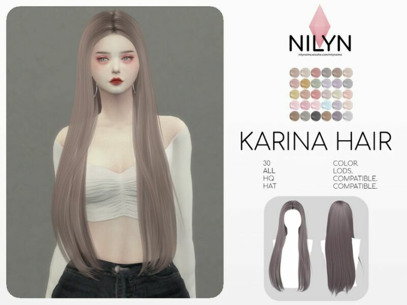 Karina Hair – NEW Mesh By Nilyn Sims 4 CC