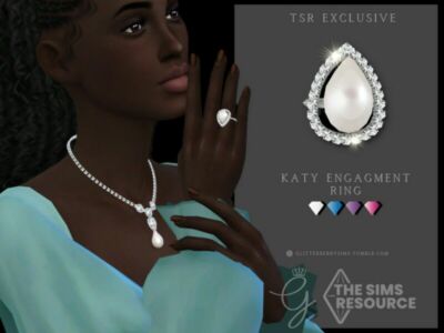 Katy Engagement Ring 3 By Glitterberryfly Sims 4 CC