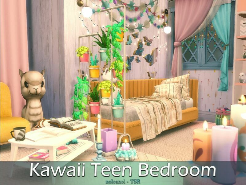 Kawaii Teen Bedroom / TSR CC Only By Nolcanol Sims 4 CC