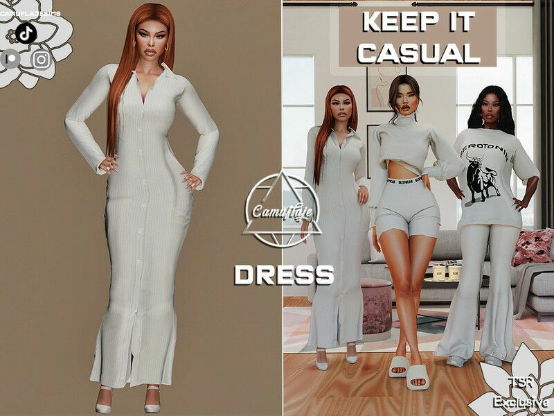 Keep IT Casual Collection – Dress By Camuflaje Sims 4 CC