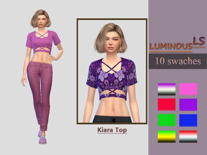 Kiara TOP By Luminousls Sims 4 CC