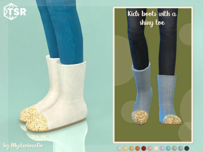 Kids Boots With A Shiny TOE By Mysteriousoo Sims 4 CC