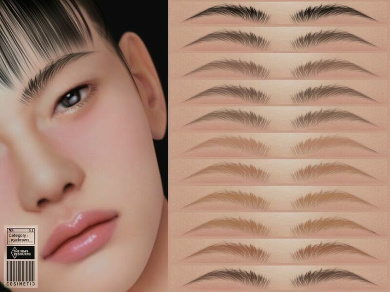 Kija Eyebrows | N51 By Cosimetic Sims 4 CC