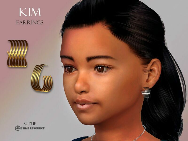 KIM Earrings Child By Suzue Sims 4 CC