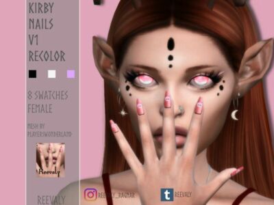 Kirby Nails V1 Recolor By Reevaly Sims 4 CC