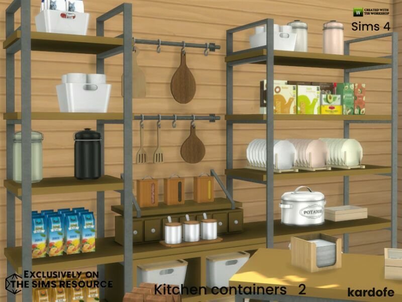 sims 4 cc kitchen containers 2 by kardofe 2