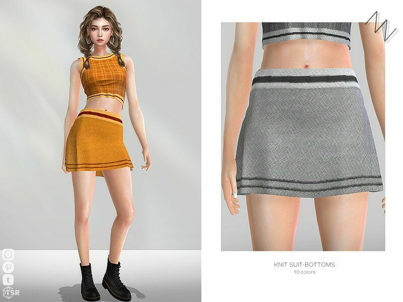 Knit Suit-Bottoms By Znsims Sims 4 CC