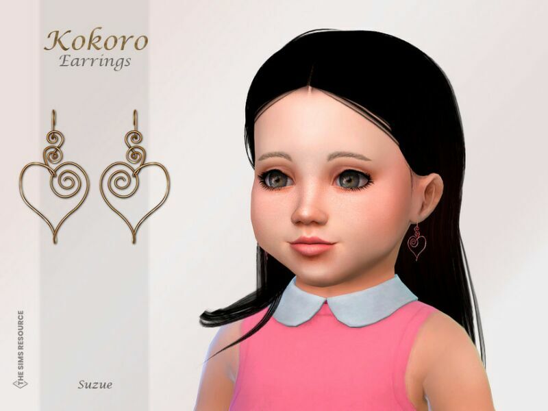 Kokoro Earrings Toddler By Suzue Sims 4 CC