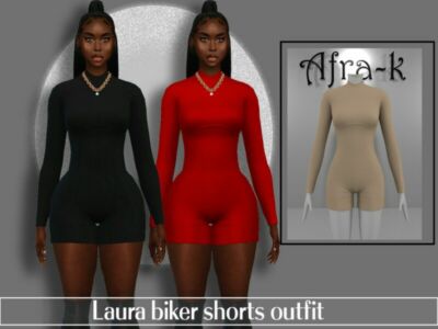 Laura Biker Shorts Outfit By Akaysims Sims 4 CC