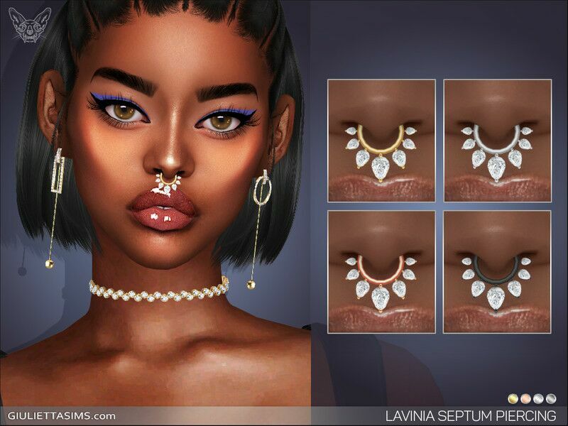 Lavinia Septum Nose Piercing By Feyona Sims 4 CC