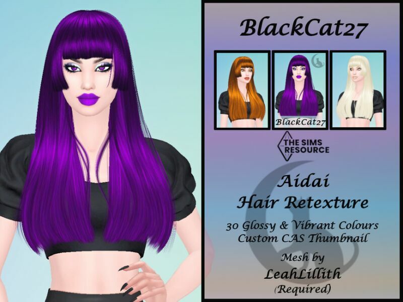 Leahlillith Aidai Hair Retexture (Mesh Needed) By Blackcat27 Sims 4 CC