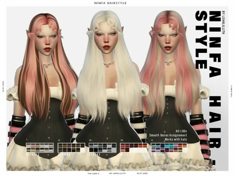 Leahlillith Ninfa Hairstyle Sims 4 CC