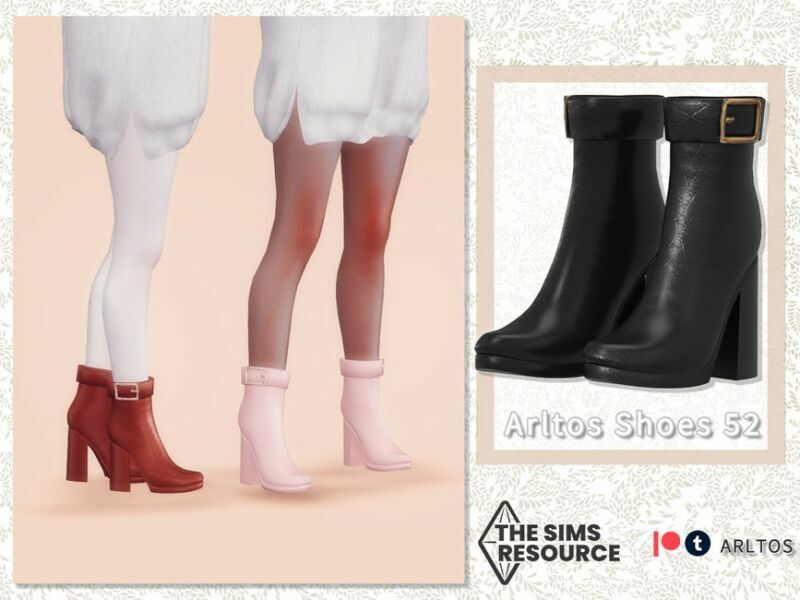 Leather Boots / 52 By Arltos Sims 4 CC