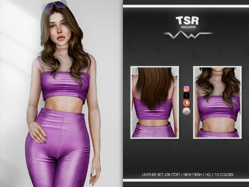 Leather SET-238 (TOP) BD734 By Busra-Tr Sims 4 CC