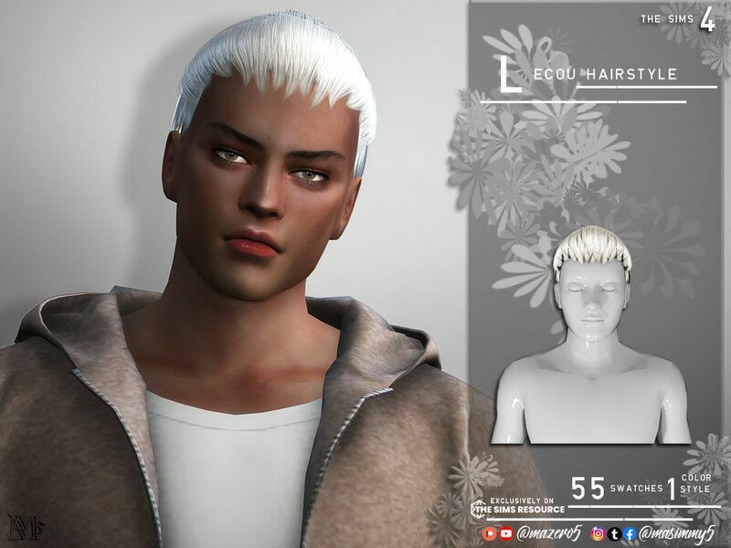 Lecou Hairstyle By Mazero5 Sims 4 CC