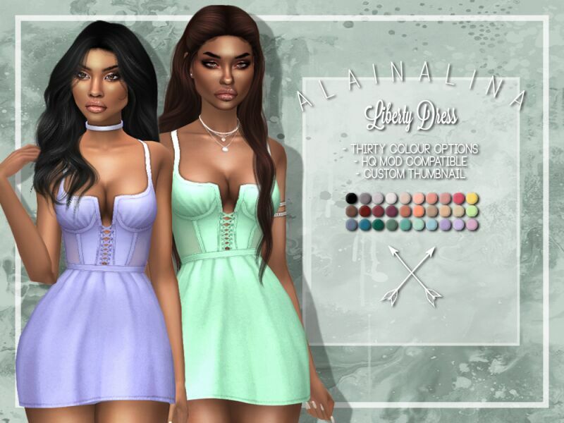 Liberty Dress By Alainalina Sims 4 CC