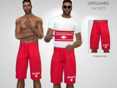 Lifeguard Shorts By Puresim Sims 4 CC