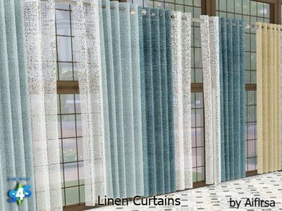 Linen Curtains By Aifirsa Sims 4 CC